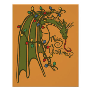 Merry Christmas Dragon Geek Holidays Poster