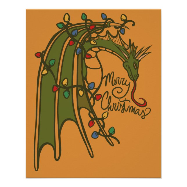 Merry Christmas Dragon Geek Holidays Poster (Front)