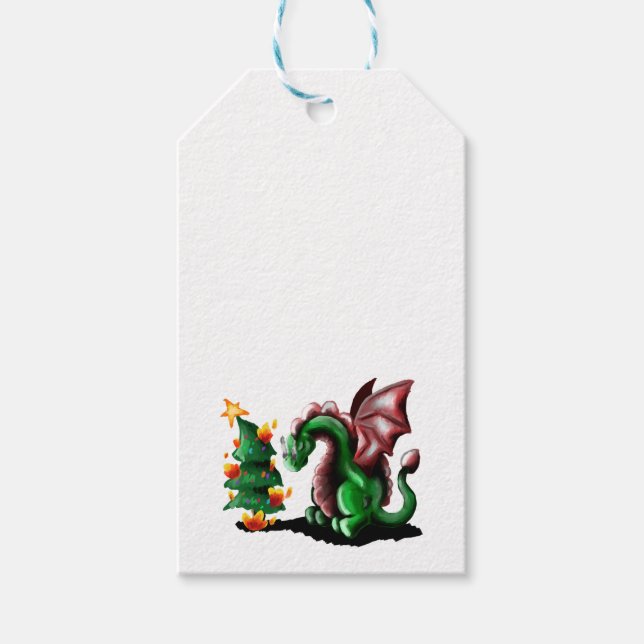 Merry Christmas Dragon Gift Tags (Front)