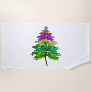 Merry Christmas Dragonfly Christmas Tree T Shirt Beach Towel