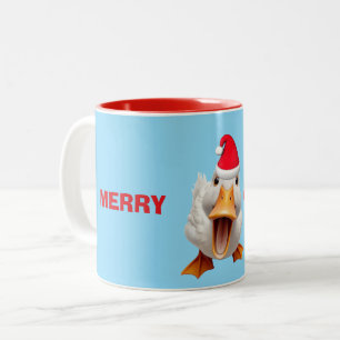 MERRY CHRISTMAS DUCK Two-Tone COFFEE MUG