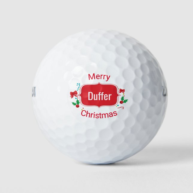 Merry Christmas Duffer Funny Golf Balls (Front)