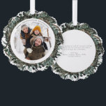 Merry Christmas Dusty Winter Greenery Photo Wreath Tree Decoration Card<br><div class="desc">Introducing the Merry Christmas Dusty Winter Greenery Photo Wreath Ornament Card, the perfect way to ring in the holiday season with style and festive elegance. This enchanting card captures the essence of winter wonderland, with its delicate winter eucalyptus and evergreen botanical greenery, adorned with berries, intricately arranged to form a...</div>