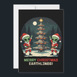 Merry Christmas, Earthlings! Holiday Card<br><div class="desc">Santa has come from outer space to wish all Earthlings a Merry Christmas! This message is fun and brings a playful alien twist to the holiday season. It's the perfect way to mix holiday cheer with a touch of sci-fi.</div>