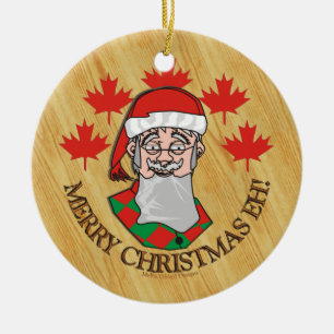 Merry Christmas Eh! Ceramic Tree Decoration