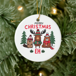 Merry Christmas Eh Ceramic Tree Decoration