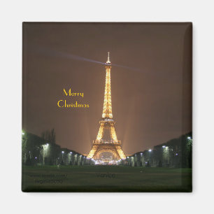 Merry Christmas - Eiffel Tower Magnet