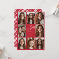 Merry Christmas eight multi photo design red