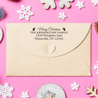 Merry Christmas Elegant Black Angels Self-inking Stamp