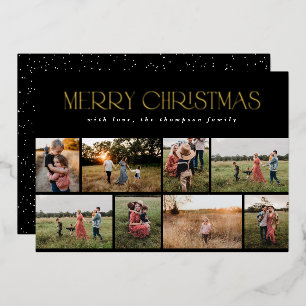Merry Christmas Elegant Black Gold Photo