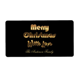 Merry Christmas Elegant Black Gold Typography