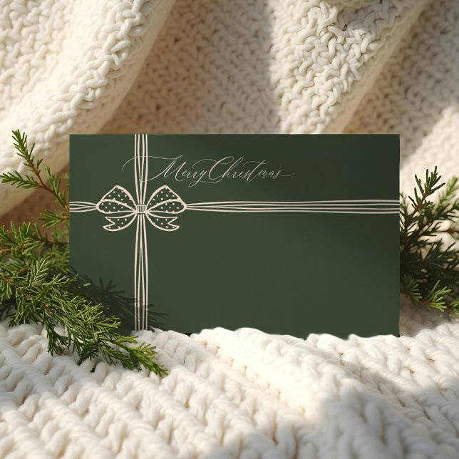 Merry Christmas Elegant Bow & Ribbon Present Green Envelope (Merry Christmas Elegant Bow & Ribbon Present Green Envelope)