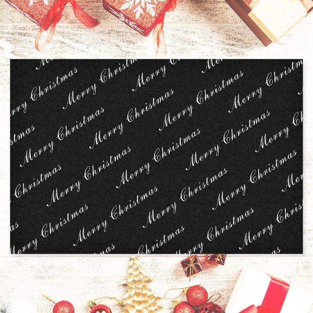 Merry Christmas Elegant Calligraphy Custom Text Tissue Paper (Creator Uploaded)