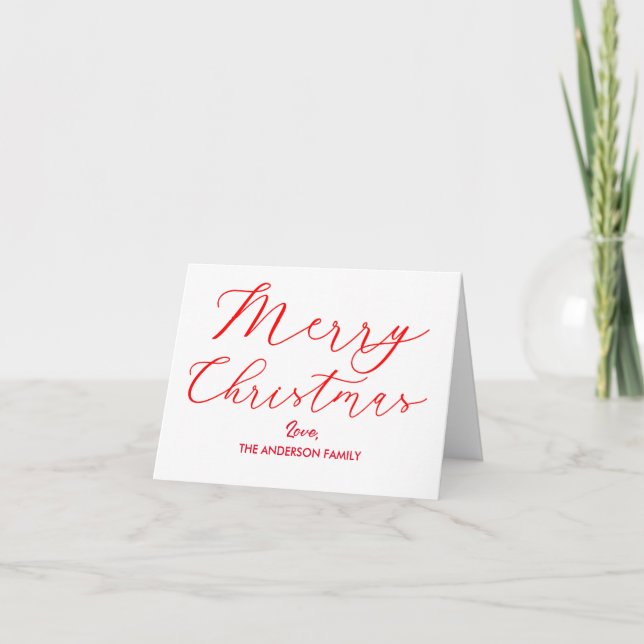 Merry Christmas Elegant Calligraphy Script Holiday (Front)