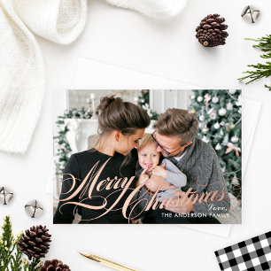 Merry Christmas Elegant Calligraphy Script Photo