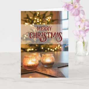 Merry Christmas elegant Christmas tree candles Card