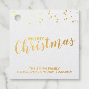 'Merry Christmas' Elegant Gold Foil Favour Tags
