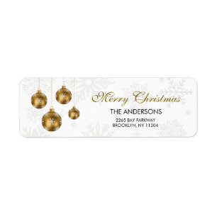 Merry Christmas Elegant Gold Ornament Return