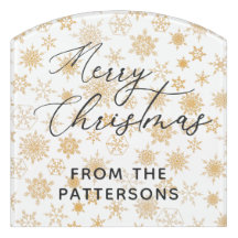 Merry Christmas Elegant Golden Snowflake Custom