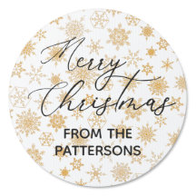 Merry Christmas Elegant Golden Snowflake Custom