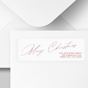 Merry Christmas elegant holiday return address