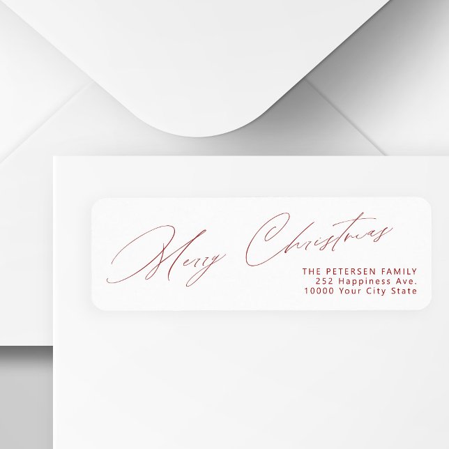 Merry Christmas elegant holiday return address (Creator Uploaded)
