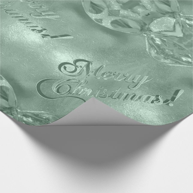 Merry Christmas Elegant Mint Green Wrapping Paper (Corner)