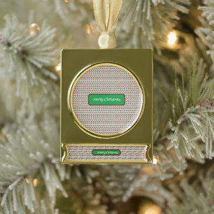 Merry Christmas Elegant & Modern Customise Gold Plated Banner Ornament