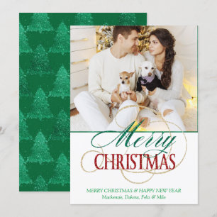 Merry Christmas Elegant Modern Holiday Script Card