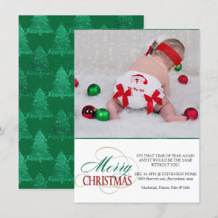 Merry Christmas Elegant Modern Holiday Script Card