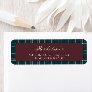 Merry Christmas Elegant Preppy Tartan Plaid