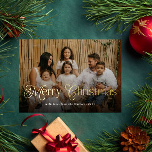 Merry Christmas Elegant Retro Photo Tartan Plaid