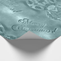 Merry Christmas Elegant Script Blue Turquoise