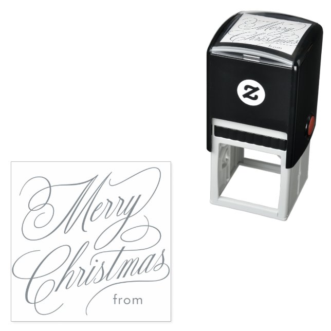 Merry Christmas elegant script classic gift Self-inking Stamp (In Situ)