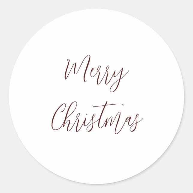 Merry Christmas Elegant Script Classic Round Sticker (Front)