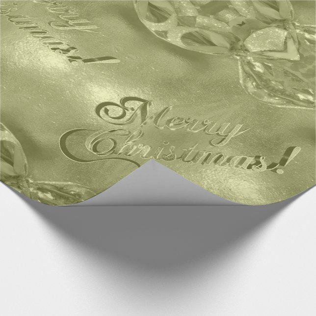 Merry Christmas Elegant Script Green Wrapping Paper (Corner)