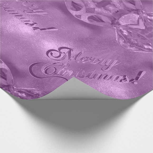 Merry Christmas Elegant Script Modern Pink Wrapping Paper (Corner)