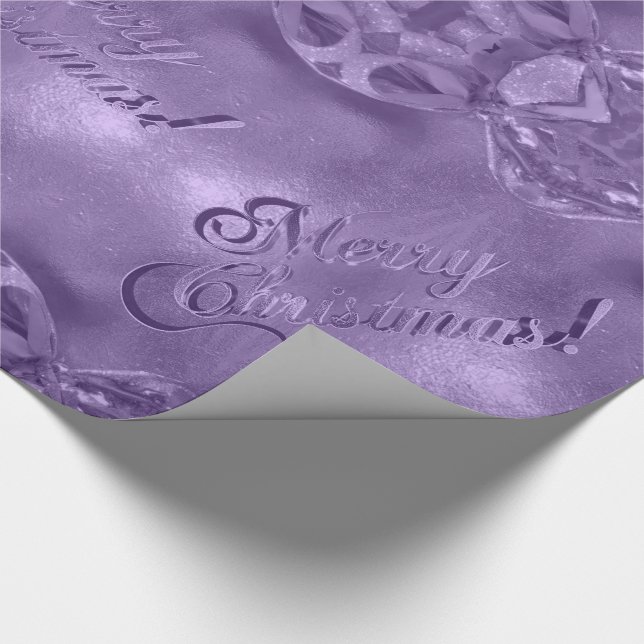 Merry Christmas Elegant Script Modern Purple Wrapping Paper (Corner)