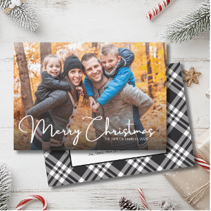 Merry Christmas Elegant Script Photo Holiday Card