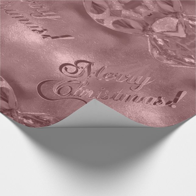 Merry Christmas Elegant Script Red Copper Wrapping Paper (Corner)