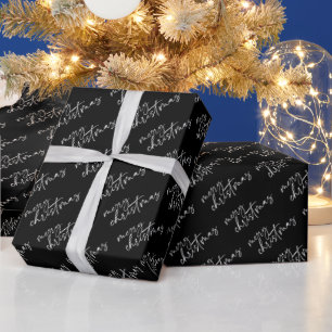 Merry Christmas Elegant Script Typography  Wrapping Paper