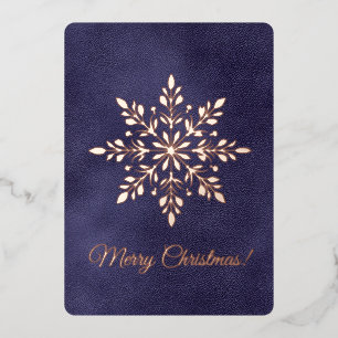 Merry Christmas Elegant Snowflake Dark Blue