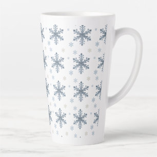 Merry Christmas Elegant Snowflake Holiday Winter Latte Mug