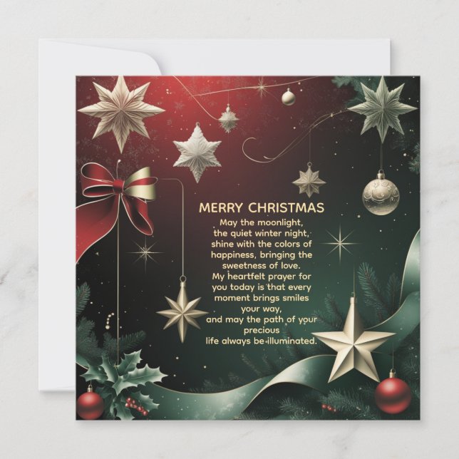 Merry Christmas elegant Stars & Festive  Announcement (Front)