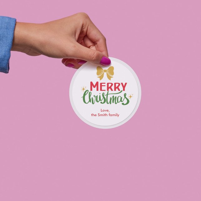Merry Christmas Elegant Sticker Personalise (Creator Uploaded)