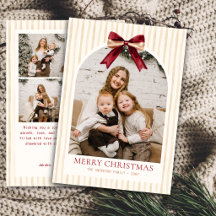 Merry Christmas Elegant Striped Photo Collage