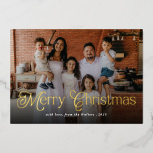 Merry Christmas Elegant Typography Family Photo