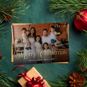 Merry Christmas Elegant Typography Family Photo