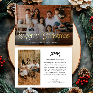 Merry Christmas Elegant Typography Family Photo