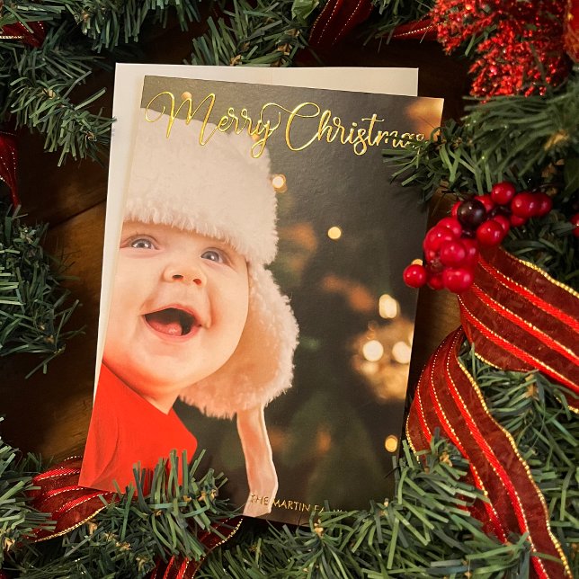 Merry Christmas Elegant Typography Photo Gold (Creator Uploaded)